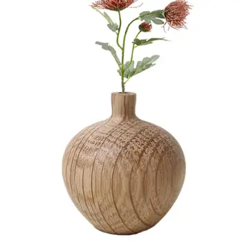Деревянная ваза для цветов, натуральная настольная ваза для цветов, элегантные и винтажные украшения для вечеринок, домашних праздников и