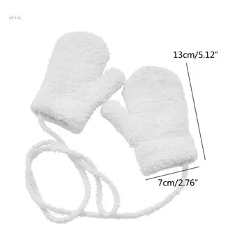 51BA 1 пара детских варежек, однотонные детские теплые перчатки для малышей, необходимые на открытом воздухе