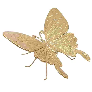 Скульптура Золотой бабочки Металлические модели украшений Винтажный Домашний декор Фигурки насекомых Украшение для дома