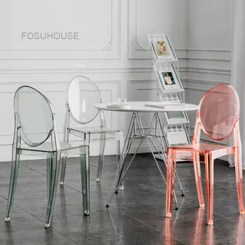 Прозрачные хрустальные стулья для гостиной, скандинавская мебель для дома, ресторан, Акриловое креативное кресло для макияжа, Пластиковый диван-стул