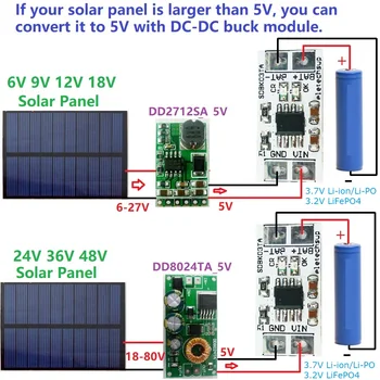 SDBK03TA Мини Mppt Солнечный Контроллер заряда 4,2 В/3,7 В 3,6 В/3,2 В Модуль Зарядного Устройства Dc 5 В 1A Плата для I-Ion/li-Po Батареи Lifepo4