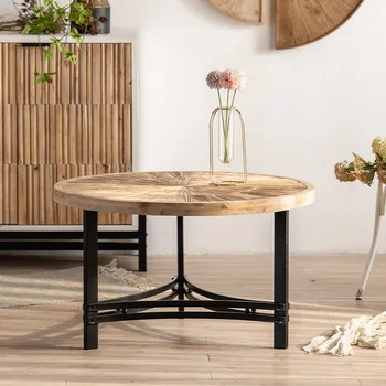 Журнальный столик в гостиной, Чайные столики, Винтажный круглый стол, приставной столик в скандинавском стиле, Роскошная деревянная мебель для гостиной, Креативные дизайнерские столики