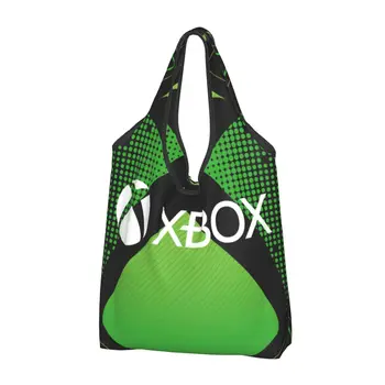 Многоразовая Классическая хозяйственная сумка с логотипом Xboxs, женская сумка-тоут, портативные игровые подарки для геймеров, сумки для покупок в продуктовых магазинах