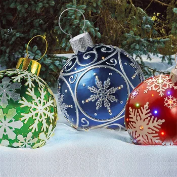 60 см Надувной шар для веселой печати на Открытом Воздухе с Рождеством Христовым, надувные шары из ПВХ, украшения для Рождественской елки, Игрушечный шар
