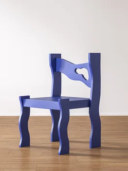 Скандинавский дизайнерский стул из массива дерева, Роскошная мебель для гостиной, Деревянные кофейные стулья, креативная мебель, обеденные стулья Klein Blue