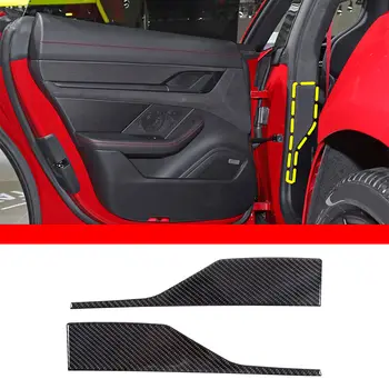 Декоративная наклейка на дверную стойку B из мягкого углеродного волокна для Porsche Taycan 2019-2022