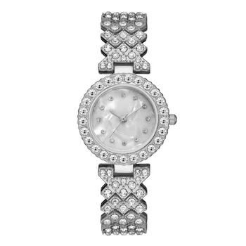 Женские кварцевые часы со стальным ремешком, инкрустированные бриллиантами, модный креативный тренд для отдыха, изысканные сверкающие женские кварцевые часы