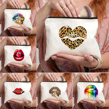 Love Lips-уникальные модные тенденции, косметичка-органайзер для косметики для путешествий, сумки-чехлы для женщин, удобные сумки на молнии, хит 2023 года