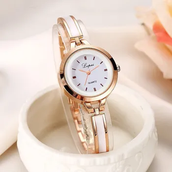 2023 Новые женские кварцевые часы с зеркалом из стекла, Роскошные деловые часы из сплава для женщин, изысканный подарок для женщин на свидание