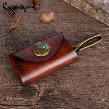 Брелок-кошелек из натуральной кожи, высококачественная дизайнерская цепочка для ключей из воловьей кожи