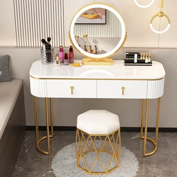 Современный комод из плотной доски со светодиодной подсветкой Mirros Домашний Туалетный столик для спальни, мебель для гостиной для макияжа Tavolino Da Trucco