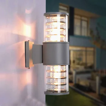 Наружный водонепроницаемый светодиодный настенный светильник E27 Алюминиевый настенный светильник со стеклянным абажуром Садовый Уличный настенный светильник для входной двери
