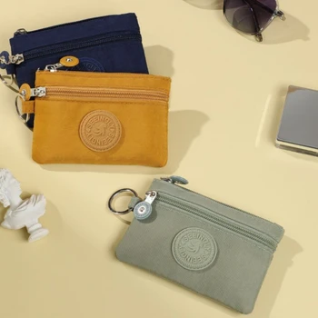 Женский мини Квадратный холщовый кошелек для монет, сумочка, упаковка для карточек, сумки для удостоверений личности, Корейские твердые кошельки, портативные сумки для хранения