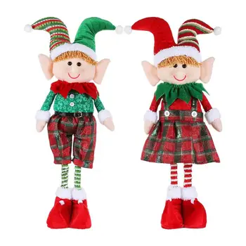 Рождественская кукла-эльф с растягивающимися ножками, плюшевая кукла-эльф, Новогодние подарки, Рождественское украшение для дома Navidad 2024