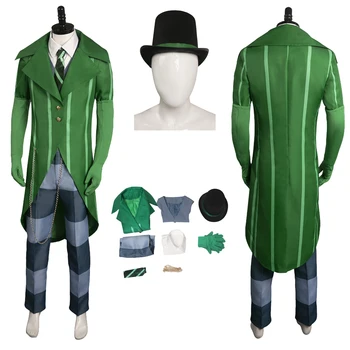 Злодей из фильма Однажды, Потому что Лер Лоракс Косплей, Зеленый костюм, шляпа, Полный комплект для взрослых, Мужская одежда, Карнавальный костюм на Хэллоуин