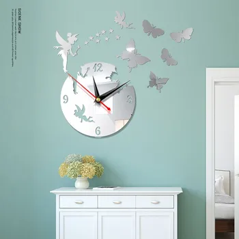Креативные настенные часы в европейском стиле, 3D Трехмерные декоративные часы, акриловые цифровые зеркальные наклейки на стену, украшения для дома