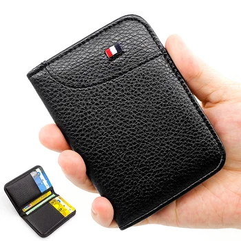 Портативный супертонкий мягкий кошелек из искусственной кожи Мини-кошелек для кредитных карт, держатели для карт, мужской кошелек, Тонкие маленькие короткие кошельки