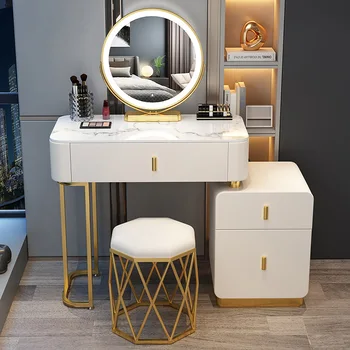 Шкаф для хранения, Роскошный туалетный столик для макияжа, Зеркала, Современный стол для макияжа, Большой Современный минималистичный комод, мебель